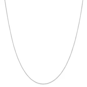 Jewelry Women's Chain 10k White Gold 0.42 mm Carded Curb Spring Clasp - Picture 1 of 9