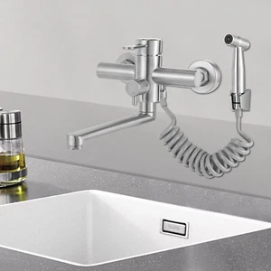 Wasserhahn Küchenarmatur mit Spritzpistole 360° Wandmontage Küche Wasserhahn DE - Bild 1 von 23
