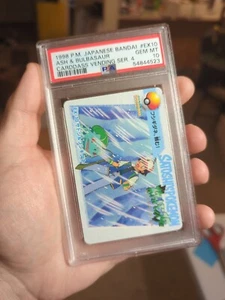 Pokemon Japanese Bandai Carddass Anime Collection #EX 10 Ash & Bulbasaur PSA 10 - Picture 1 of 3