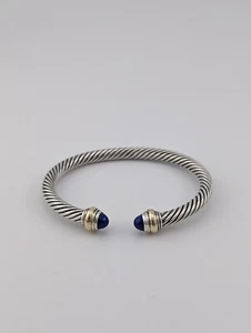David Yurman Cable Classics Bracelet with Lapis Lazuli & 14k Gold 5mm Medium - Picture 1 of 4