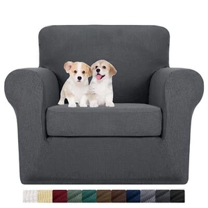 2 Piece Chair Slipcovers with Arms Super Stretch Chair Covers for Living Room... - Picture 1 of 7