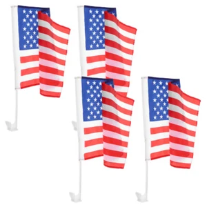 4Pcs American Flag Clip Car Window Flags For Vehicle Outdoor Use - Picture 1 of 12
