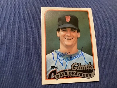 DAVE DRAVECKY SIGNED, MINT 1989 TOPPS CARD # 601. GIANTS PITCHER/ FREE POSTAGE! - Image 1 of 4
