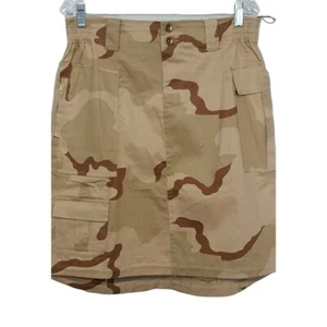 Cargo Skirt M Tri-Color Desert Camo Low Rise Knee Length 4 Pockets Brown Stretch - Picture 1 of 10
