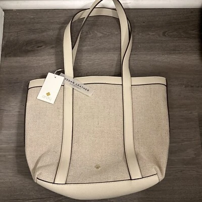 Bolso de Hombro Kate Landry Vegano Color Crema Grande Correa de Hombro y Mano Foto 1 de 4