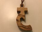 Pendant Necklace,  Solid English Spalted Beech Hardwood Cross/Hook