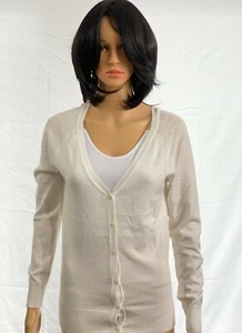 ladies rayon cardigan with button cardigan * Available in Dark Grey and Ivory * - Picture 1 of 3