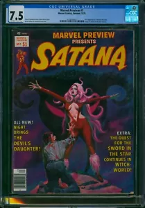 Marvel Preview #7 ⭐ CGC 7.5 ⭐ ¡1er mapache cohete! Revista Satana Marvel 1976 - Imagen 1 de 2