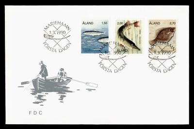 DR WHO 1990 ALAND FDC FISH CACHET COMBO j64061 Foto 1 de 2