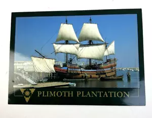 Massachusetts Postcard Plymouth Plantation Mayflower II 1991 History Boat Ship - Picture 1 of 6