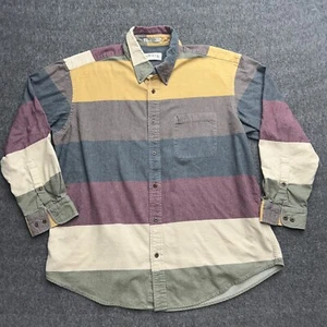 Orvis Shirt Mens XXL Striped Western Colorblock Long Sleeve Pocket Cotton Button - Picture 1 of 9