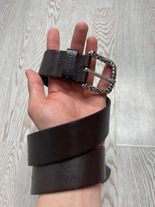 Diesel Y2K Brown Leather Belts women’s length 97cm - Picture 1 of 13