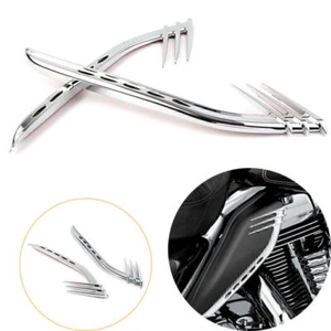 2x Deflectores de aire de marco medio adornos para Harley Road Glide CVO Ultra cromo - Imagen 1 de 10