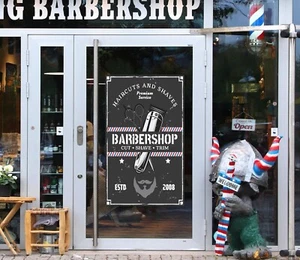 3D Man Hair Cut K66 Barber Shop Window Stickers Vinyl Wallpaper Wall Murals Pan - Bild 1 von 11