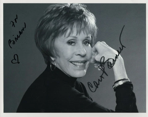 CAROL BURNETT authentic hand signed 8x10 photo    GREAT COMEDIAN    To Brian Cover