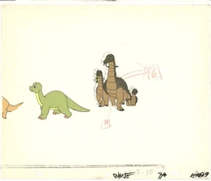 SET BESTEHEND AUS 2 Dink der kleine Dinosaurier Animation Zellen Rubin Speere 1989-91 C922-24 - Bild 1 von 2