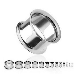 1 Pair Body Piercing Double Stainless Steel Ear Tunnels Plugs Earlets Gauges