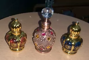 Parfum Deko Flaschen 2 3/4"-3 1/2" 3er Set Bohemian Style wunderschön - Bild 1 von 15