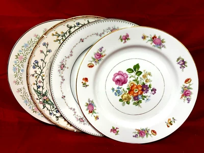 Platos de cena vintage florales de China desajustados (juego de 4) Foto 1 de 2