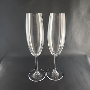 Champagne Glasses Flutes 8 3/4” Tall Set Of 2-EUC - Picture 1 of 4