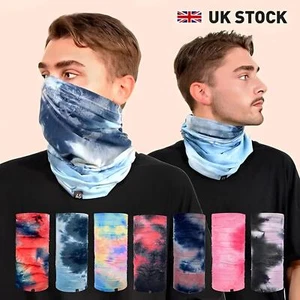 Tie Dye Soft Multifunctional Neck Warmer Gaiter Headwear Snood Winter Sports - Picture 1 of 17