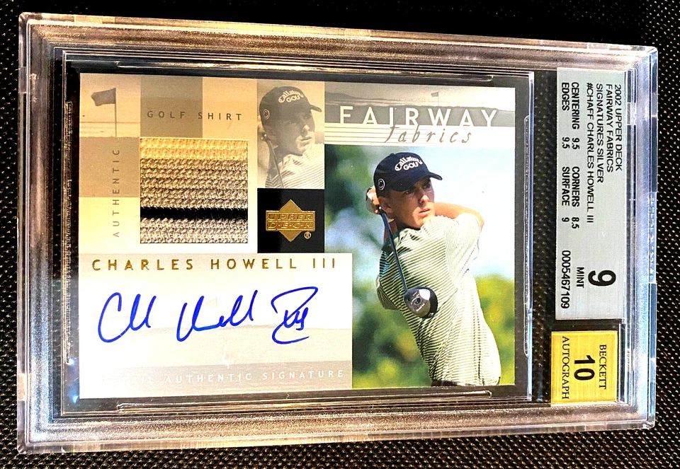 2002 UD PATCH SP Authentic AUTO CHARLES HOWELL III GOLF SHIRT  BGS 9 MINT G1211 - Image 1 of 2