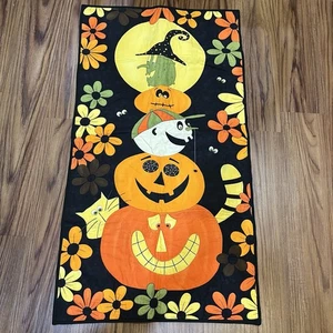 Trapunta Halloween da Appendere a Parete Zucca Strega Margherita Applique Decorazione Fatta a Mano - Foto 1 di 10