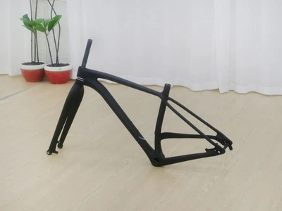 Carbon Matt 29ER Plus Boost Mountain Bike MTB bicycle frame 148 17" 19" 21" fork - Image 1 of 4