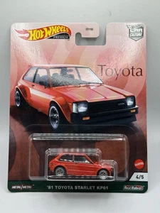 Hot Wheels Premium Car Culture Toyota '81 Starlet KP61 - 1:64 Diecast Car - Picture 1 of 5