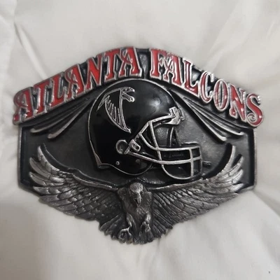 Hebilla de cinturón vintage Atlanta Falcons Siskiyou estaño 1987 edición limitada #3326 Foto 1 de 4