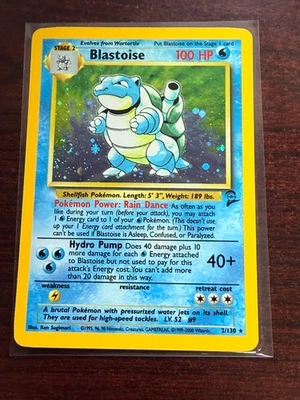 Blastoise Holo Base Set 2 2/130 Rare Pokemon Card 002/130  - Image 1 of 4