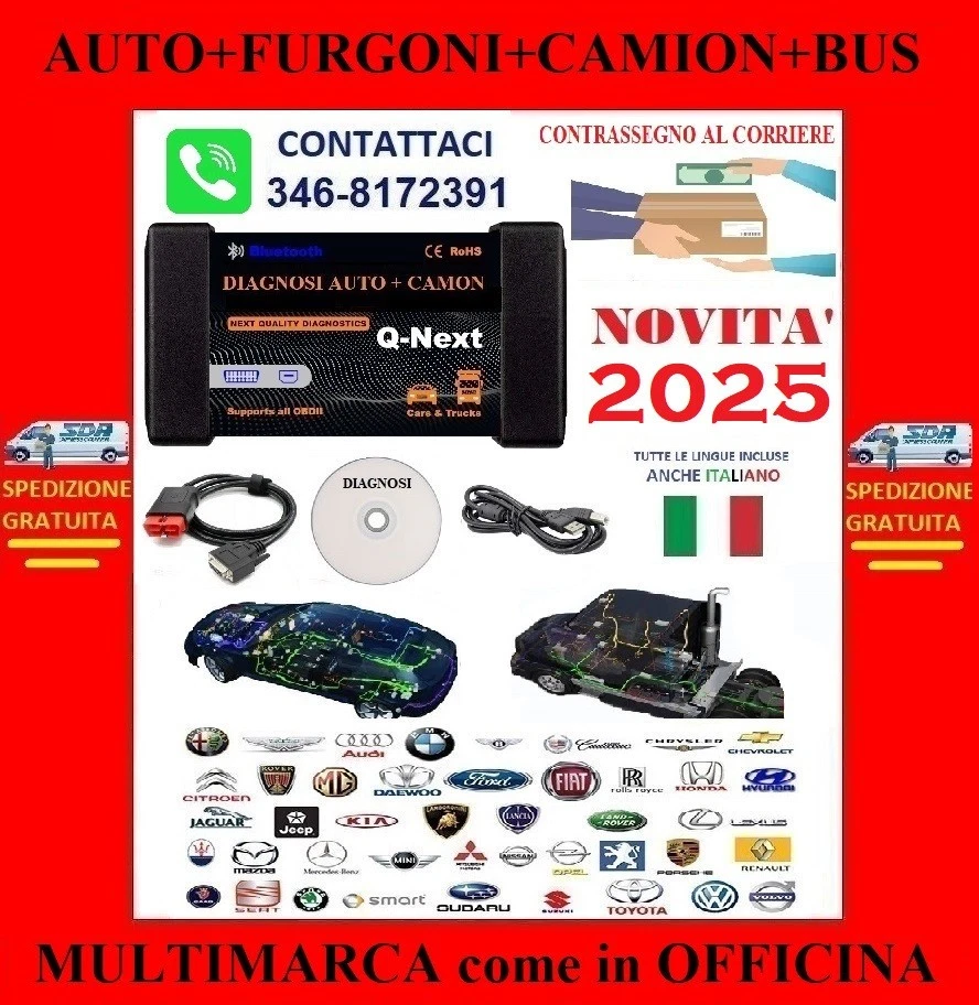 ⭐⭐⭐ DIAGNOSI AUTO MULTIMARCA PROFESSIONALE UNIVERSALE OBD TESTER SCANNER OBD ⭐⭐ - Immagine 1 di 4