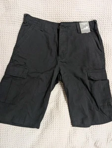 Brand New With Tags Mens Black Cargo Shorts Size 34 W 32 L (L-XL) - Picture 1 of 7