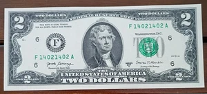 2017A- $2 Bill- Repeater Serial #14021402 - Picture 1 of 2