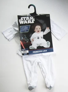 Star Wars Prinzessin Leia Kleinkind Kostüm Größe 6-12 Monate Halloween NEU mit Perücke - Bild 1 von 4