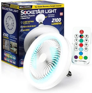 SocketAir Wireless Ceiling Fan Light with Remote Control, Extender,110-120 Volt - Picture 1 of 5