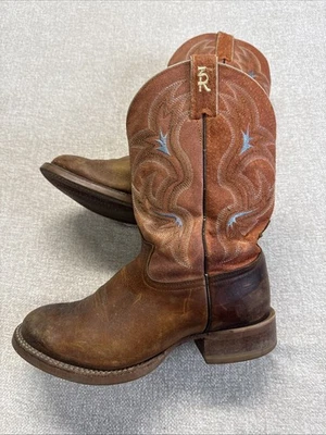 TONY LAMA DISTRESSED BROWN COGNAC VINTAGE WESTERN COWBOY BOOTS 10.5 EE - Image 1 of 4