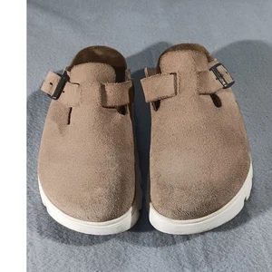 Zoccoli Papillio by Birkenstock Boston in pelle scamosciata mules marrone talpa 38 US 7 - Foto 1 di 5