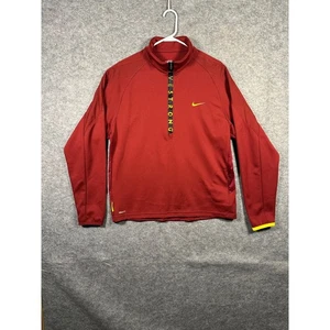 Nike LIVESTRONG Maglione Uomo Dri-FIT 1/4 Zip Allenamento Top Rosso Giallo Large - Foto 1 di 9