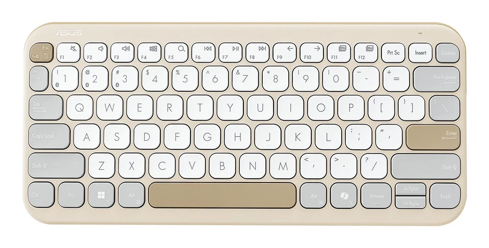 ASUS Marshmallow Keyboard KW100 tastiera Casa Bluetooth QWERTZ Tedesco Beige, Gr - Immagine 1 di 1