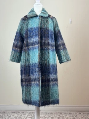 Abrigo largo vintage de lana mezcla mohair de Tokio manga raglán de gran tamaño Foto 1 de 4