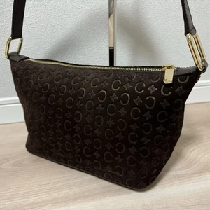 Celine Shoulder Bag One C Macadam Suede Dark Brown - Picture 1 of 11