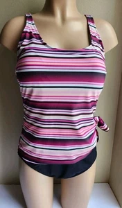 GABAR WOMEN'S ONE-PIECE SWIMSUIT. SIZE: 16 ADJUSTABLE STRAP COLORFUL STRIPED - Picture 1 of 8