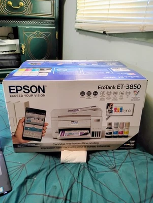 Epson EcoTank ET-3850 Color Inkjet All-In-One Printer - White  NIB - Image 1 of 2