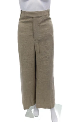 Polo Ralph Lauren Women's Flat Front Wide Leg Dress Pants Beige Plaid Size 14 - Image 1 of 4