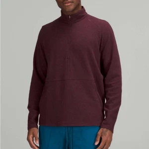 Lululemon At Ease Half-Zip Heathered Cassis/Black Large Maroon - Picture 1 of 12