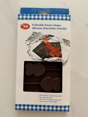 New - Tala Double Heart Shape Silicone Lolly Chocolate Mould - Image 1 of 2