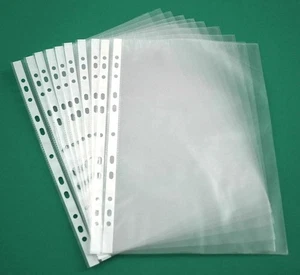 100 DIN A4 Prospekthüllen Klarsichthüllen oben offen weichmacherfrei genarbt - Bild 1 von 1