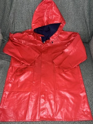 Rarität Lack Friesennerz PVC Regenmantel Regenjacke Gummijacke Vintage 80er - Bild 1 von 4