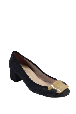 Zapatos de salón FS/NY para mujer con acento geométrico tejidos sin cordones negros talla 7 Foto 1 de 4